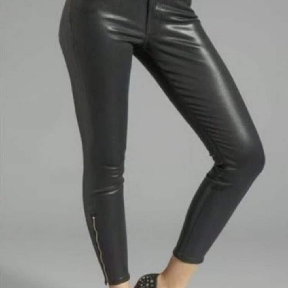 7 For All Mankind Waxed Black Jeans
